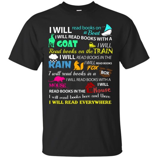 I Will Read Books On A Boat Bookworm T-shirt Black