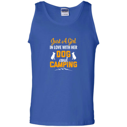 Just A Girl In Love With Her Dog And Camping Dog Lover T-shirt Royal
