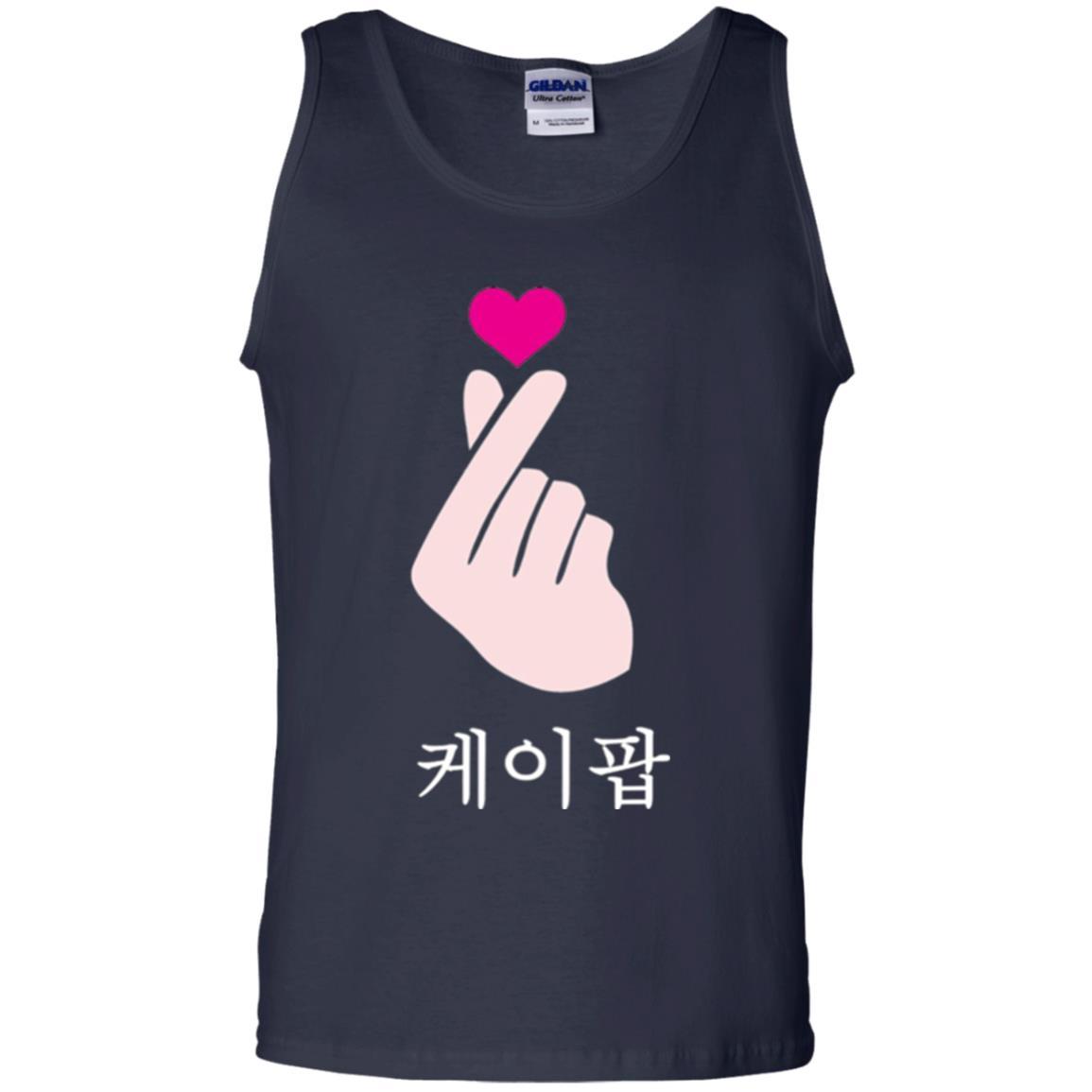 K-pop T-shirt Hand Symbol Cute Korean Music Navy