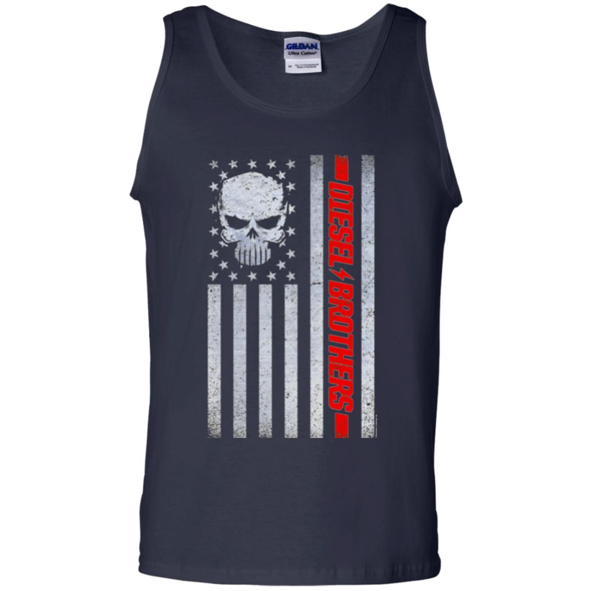 Grungy American Flag Skull T-shirt Diesel Brothers Navy
