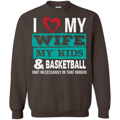 Basketball Daddy Tshirt I Love My Wife My Kids Dark Chocolate