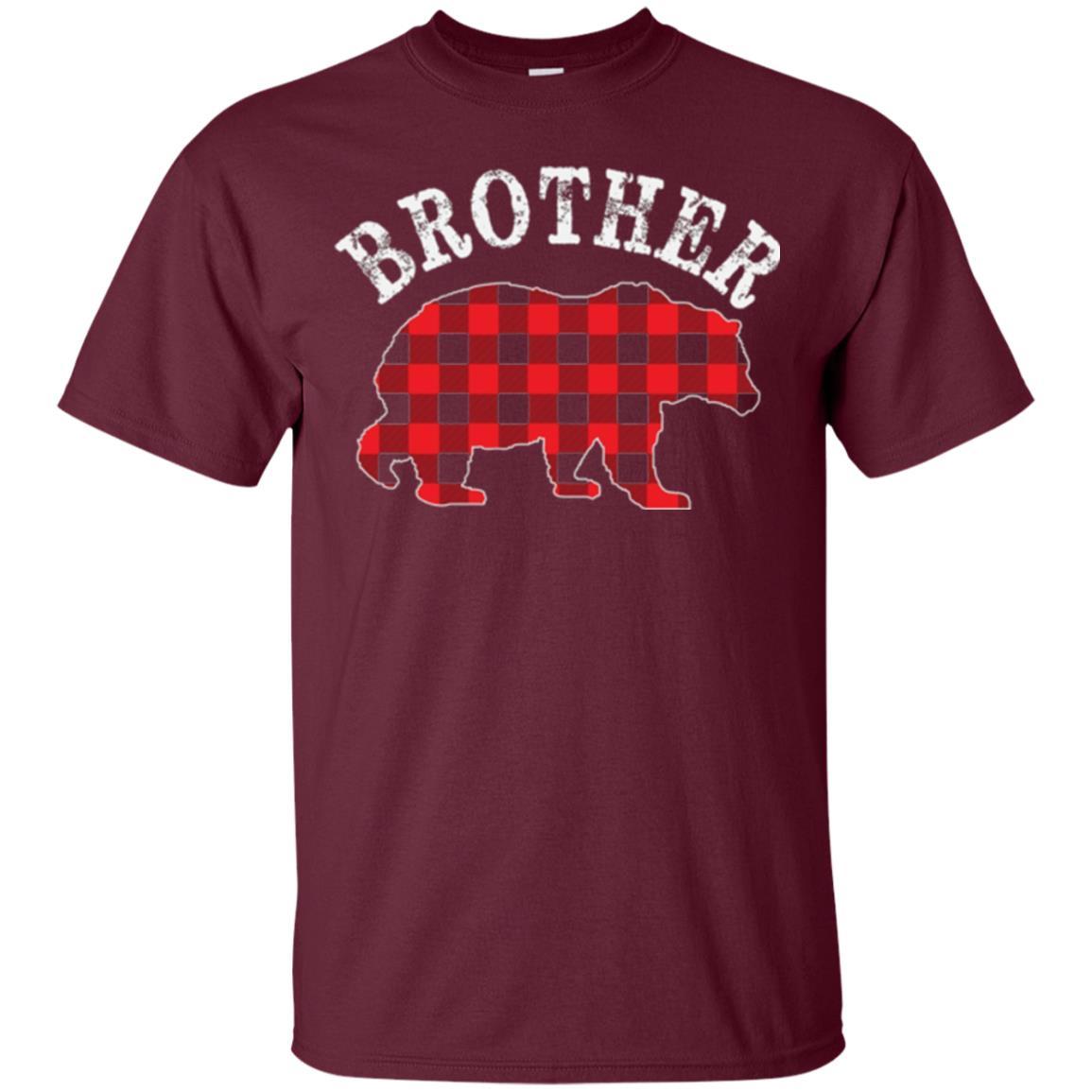 Christmas T-shirt Red Plaid Brother Bear Maroon