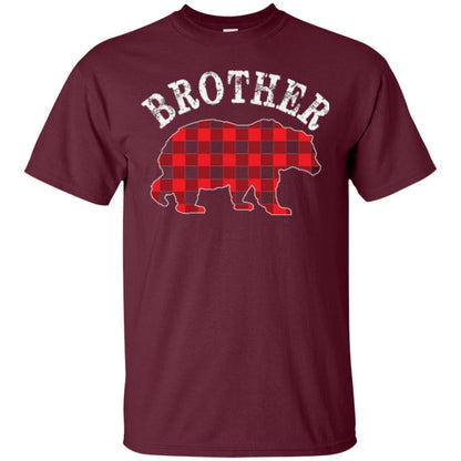 Christmas T-shirt Red Plaid Brother Bear Maroon