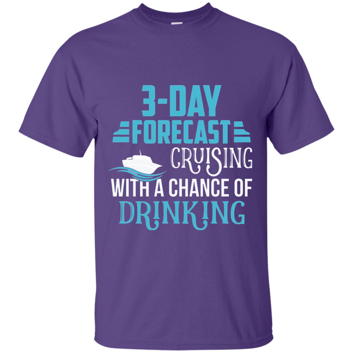 Funny Cruise T-shirt Forecast Cruising With A Chance Purple