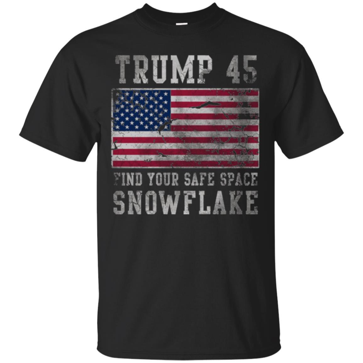 Trump 45 Find Your Safe Space Snowflake T-shirt Black