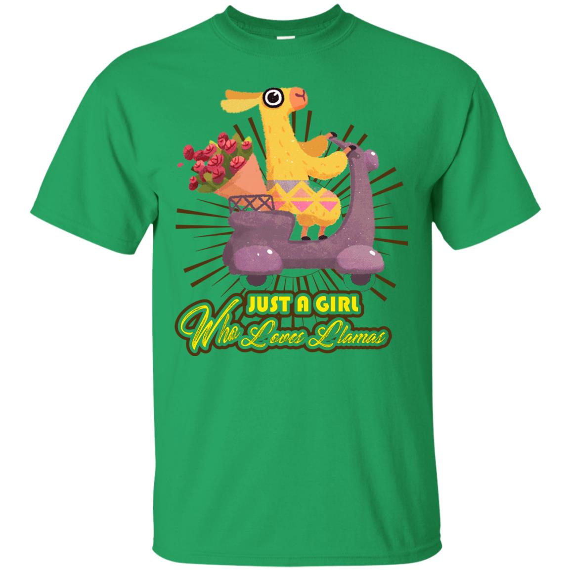 Just A Girl Who Loves Llamas Best Llama Gift Shirt For Girls Irish Green