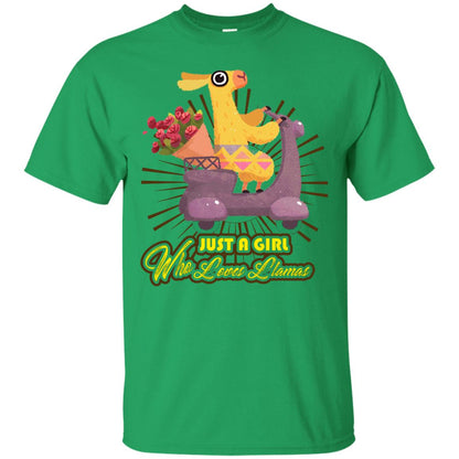 Just A Girl Who Loves Llamas Best Llama Gift Shirt For Girls Irish Green