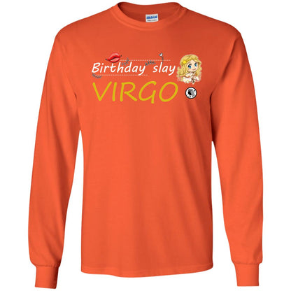 Cute Virgo Girl Birthday Lip Slay T-shirt Orange