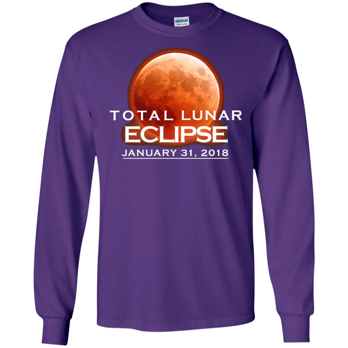 Lunar Eclipse T-shirt January 31, 2018 Graphic T-shirt Purple