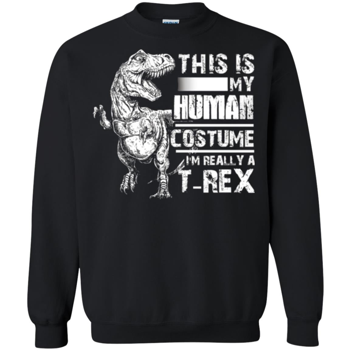 Dinosaus T-shirt This Is My Human Costume Shirt Human Black