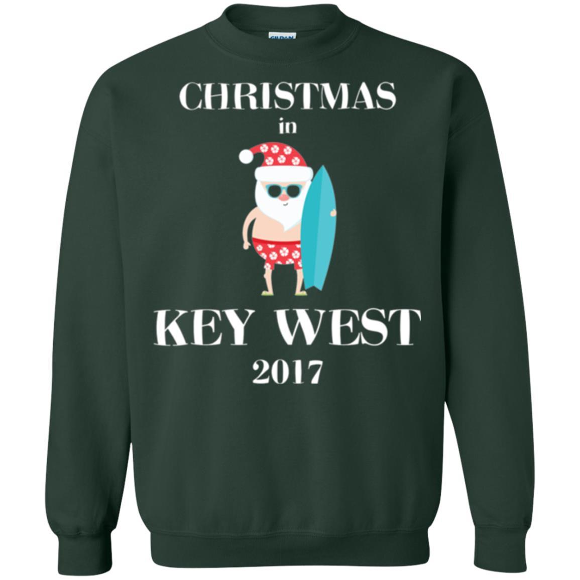 Family Vacation T-shirt Christmas In Key West 2017 Forest Green