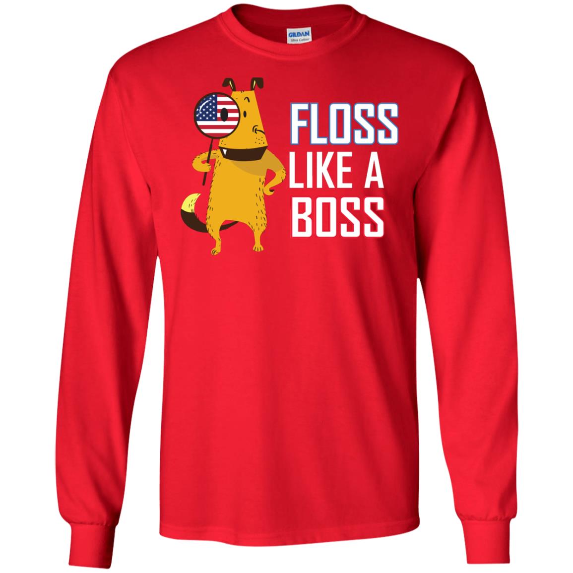 Floss Like A Boss Dog Shirt Red