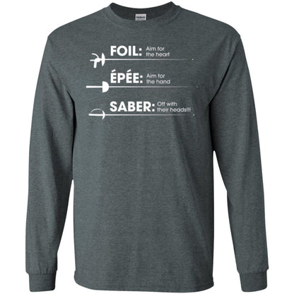 Fencing T-shirt Foil Saber Definition Dark Heather