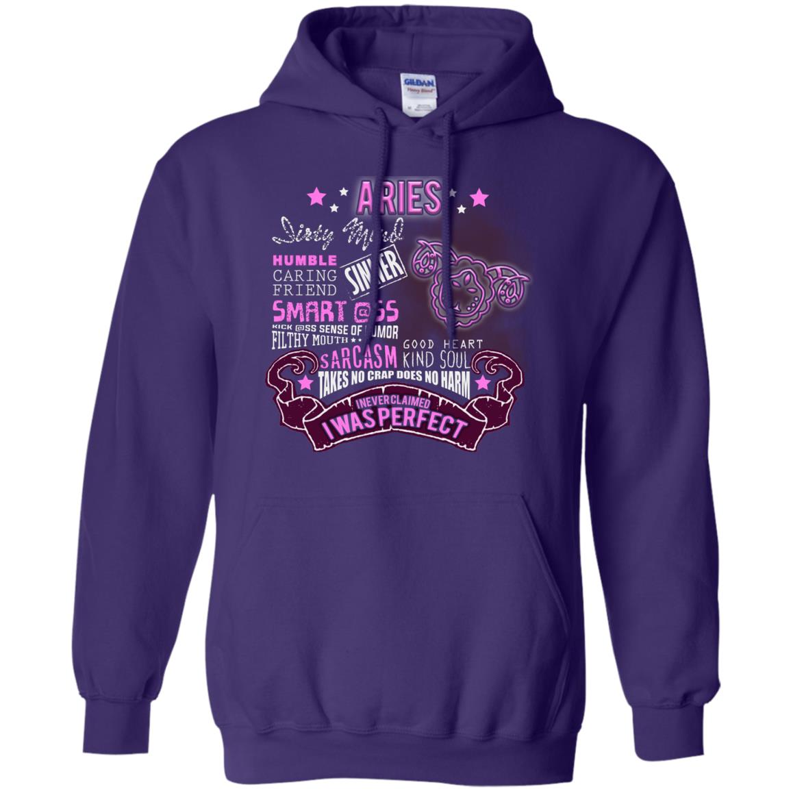 Dirty Mind Humble Caring Friend Filthy Sinner Mouth Good Heart Kind I Never Clamed I Was Perfect Aries Birthday Purple