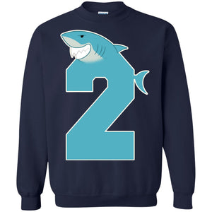 2nd Birthday Shark Party ShirtG180 Gildan Crewneck Pullover Sweatshirt 8 oz.