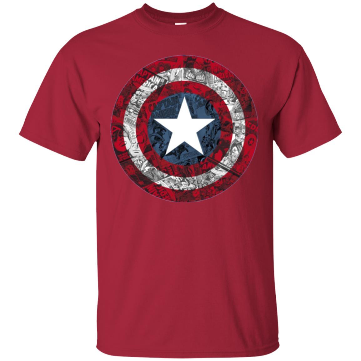 Film T-shirt Captain America Avengers Shield Comic Graphic Cardinal