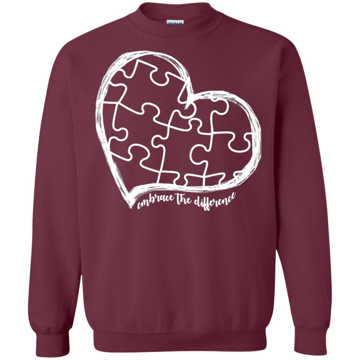 Autism Awareness Embrace Differences Shirt Maroon