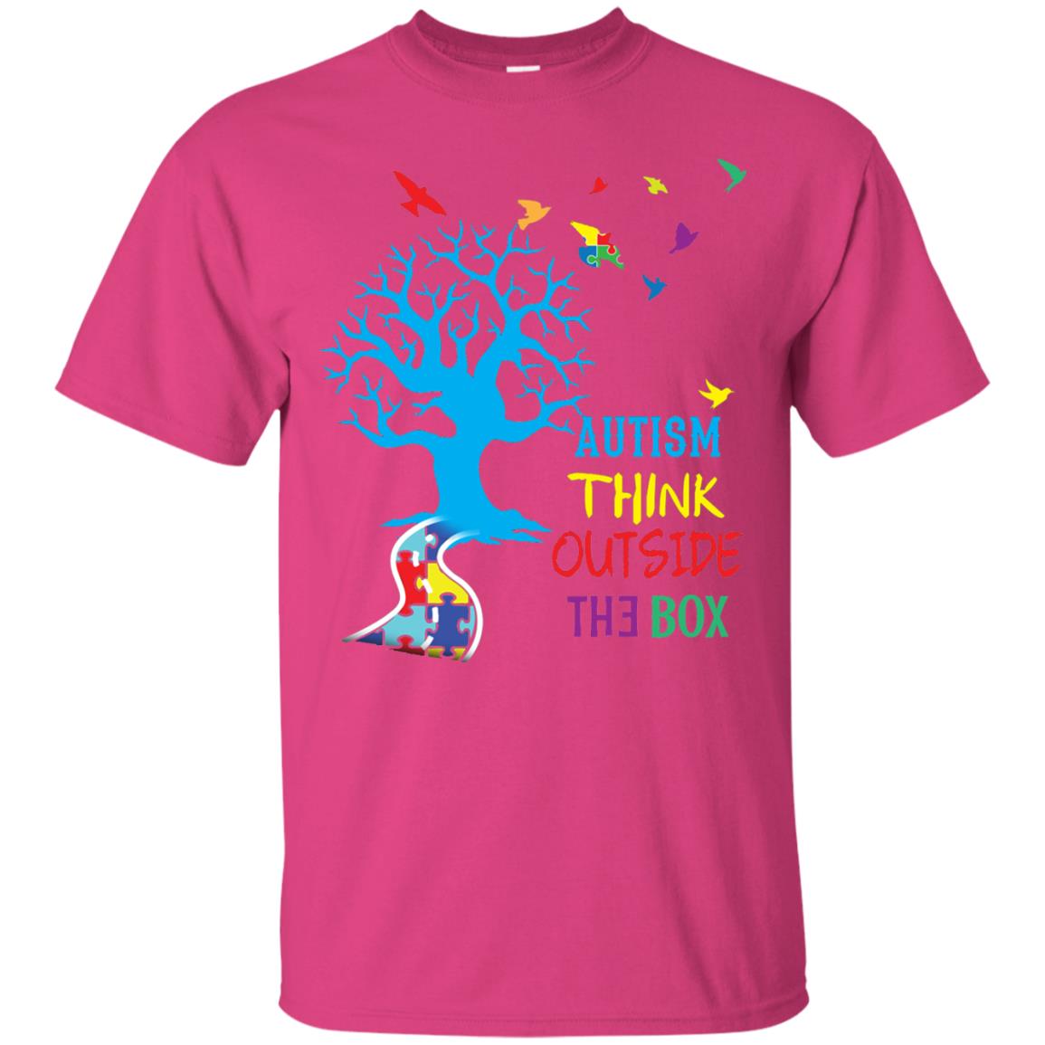 Autism Awareness T-shirt Autism Think Outside Heliconia