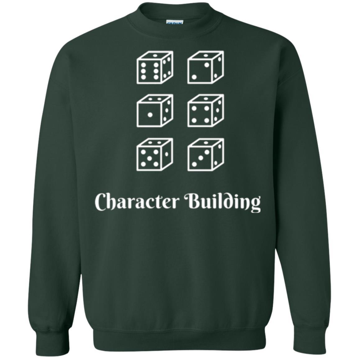 Gamer T-shirt Character Building Rolling Dice Forest Green