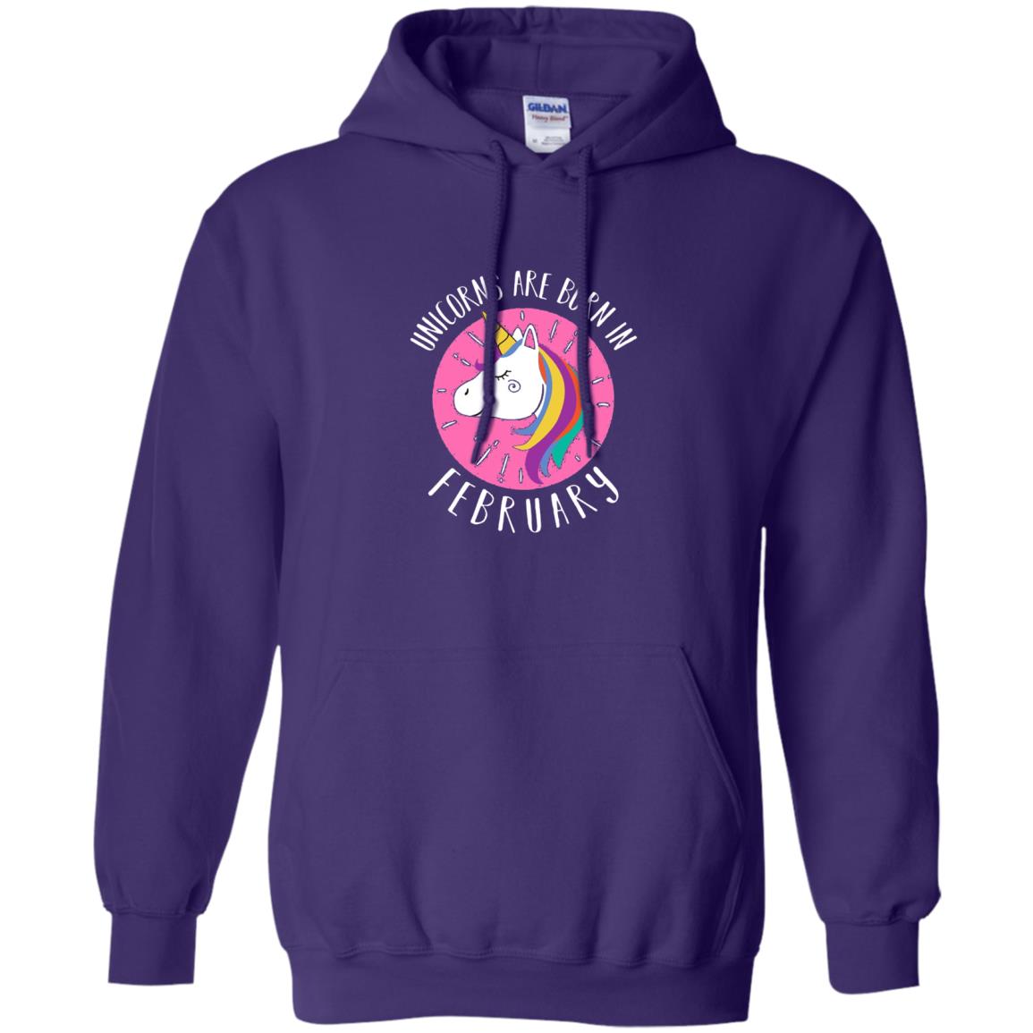 February Birthday T-shirt Unicorns Are Born In February Purple