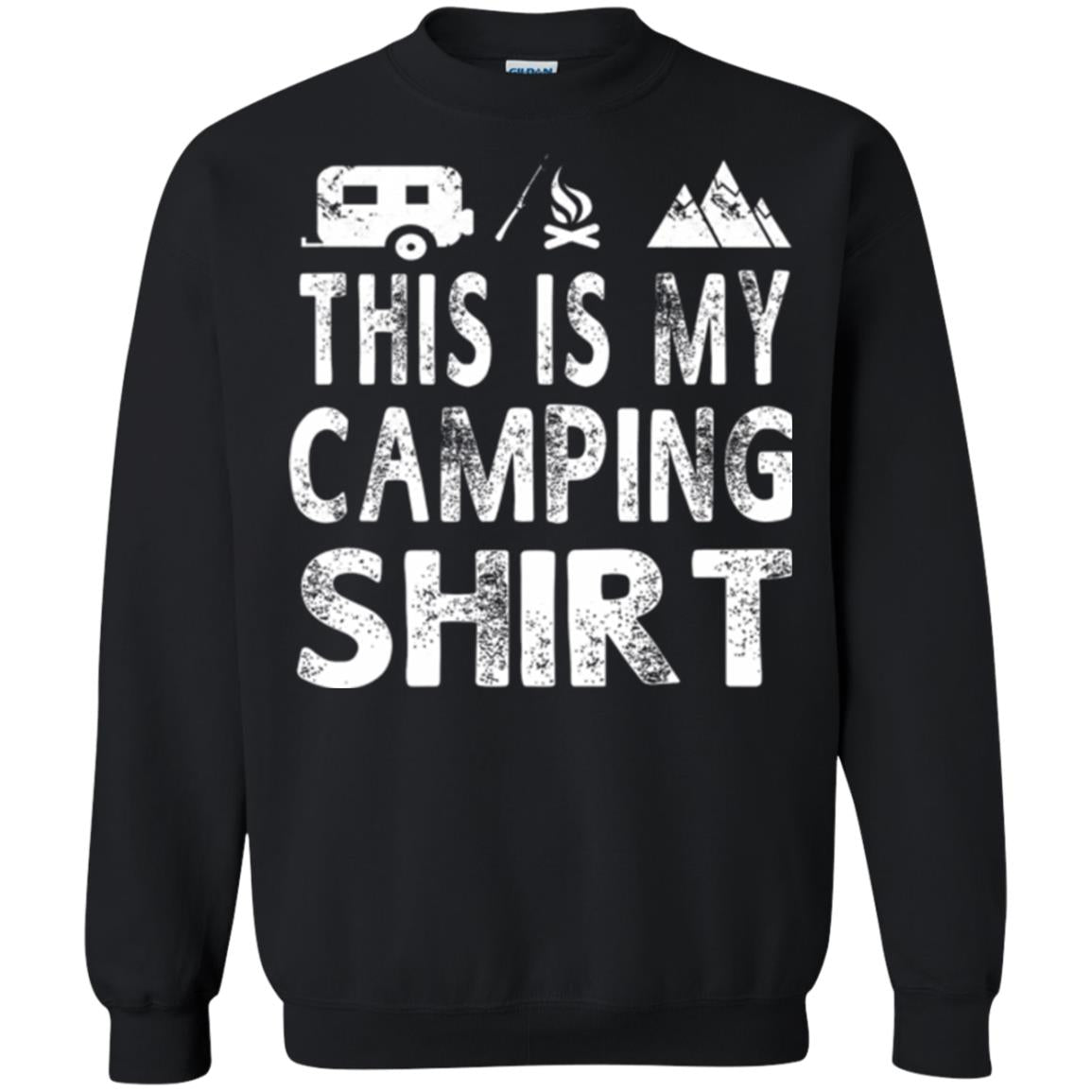 Funny Camper Gift T-shirt This Is My Camping Shirt Black