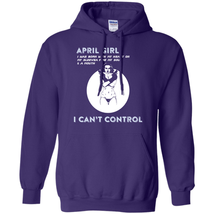 April Girl I Was Born With My Heart T-shirt Purple