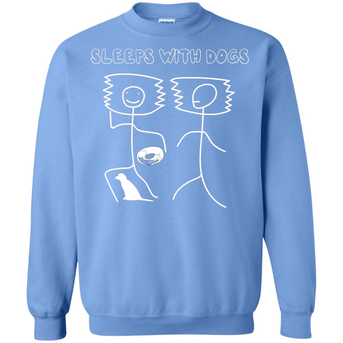Sleep With Dogs Funny Dog Owner Shirt Carolina Blue