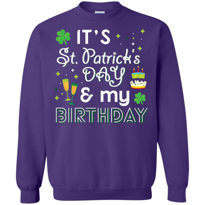 Funny My Birthday St Patricks Day Drinking T-shirt Purple