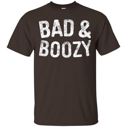 Funny Drinking T-shirt Bad And Boozy Dark Chocolate