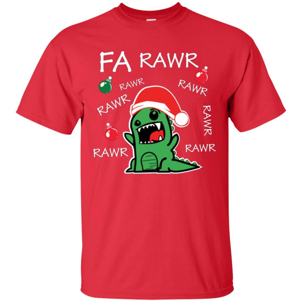 Christmas T-shirt Dinosaur Fa Rawr Red