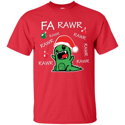 Christmas T-shirt Dinosaur Fa Rawr Red