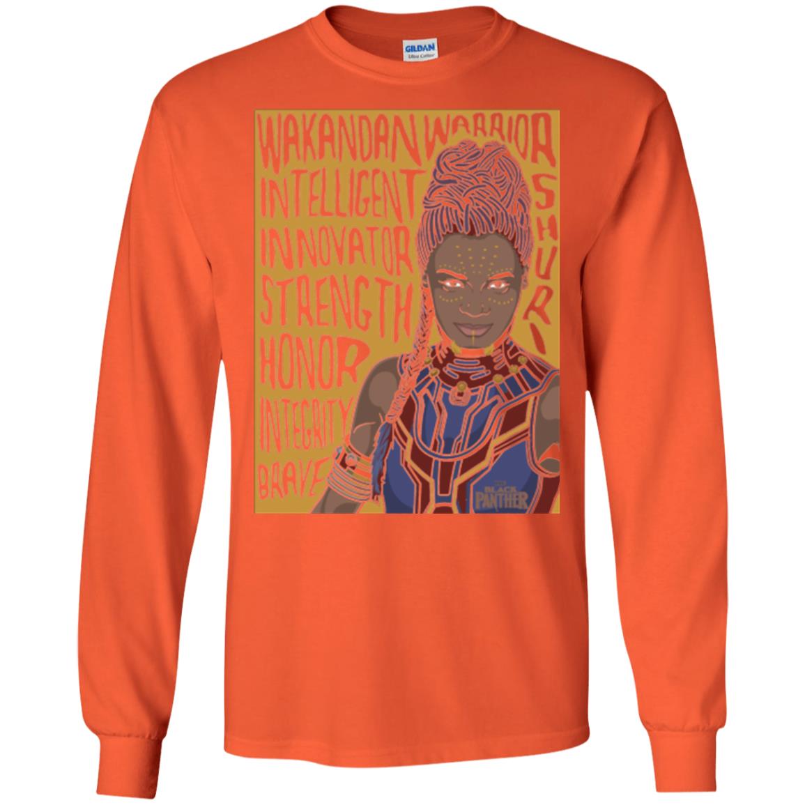 Black Panther Movie Shuri Word Art T-shirt Orange