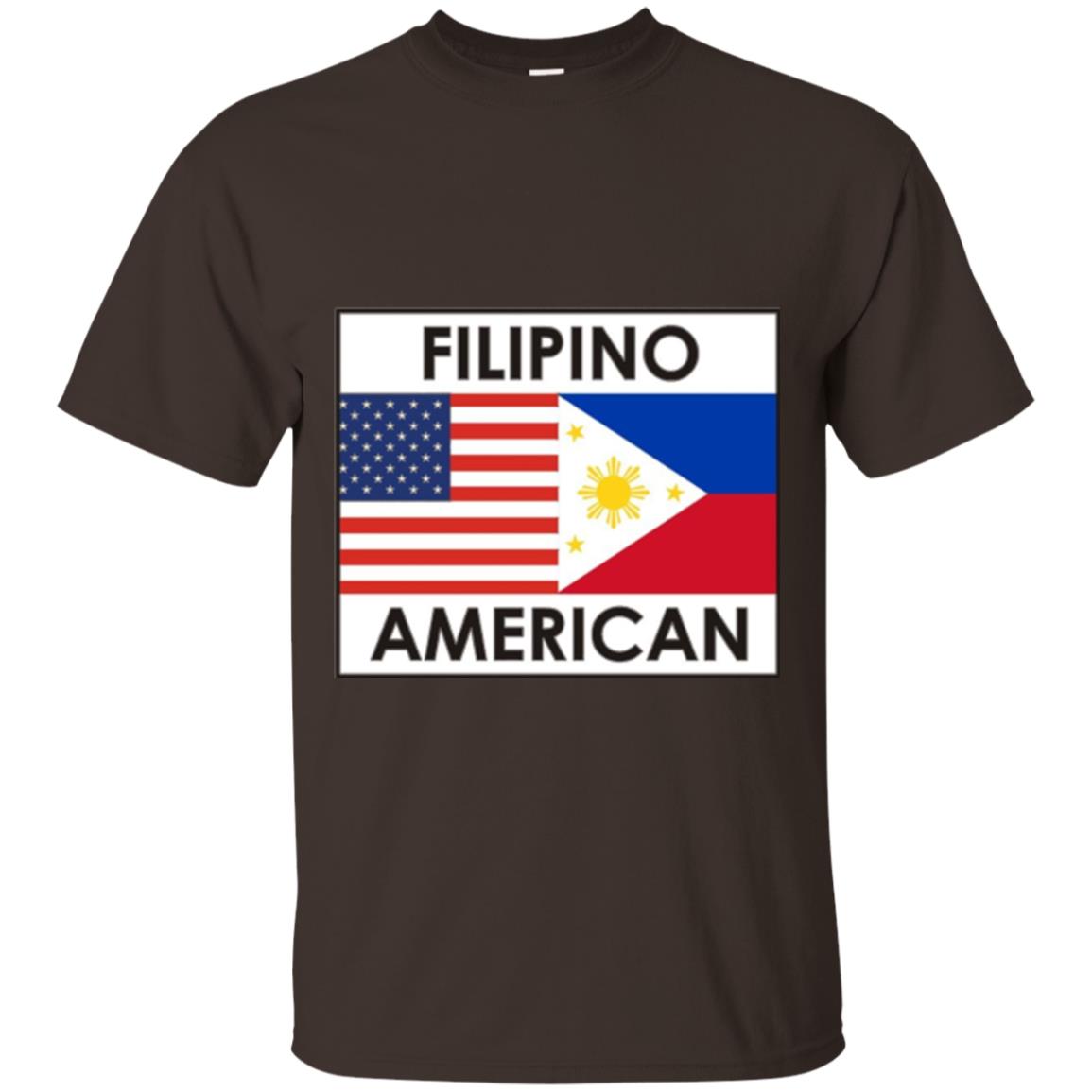 Filipino American T-shirt Philippines Usa Flags Dark Chocolate