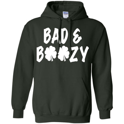 Bad And Boozy St. Patrick_s Day T-shirt Forest Green