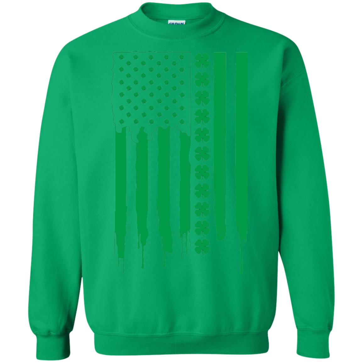 Irish American Flag St Patrick_s Day T-shirt Irish Green