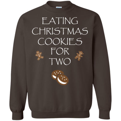 Christmas T-shirt Eating Christmas Cookies For Two Dark Chocolate