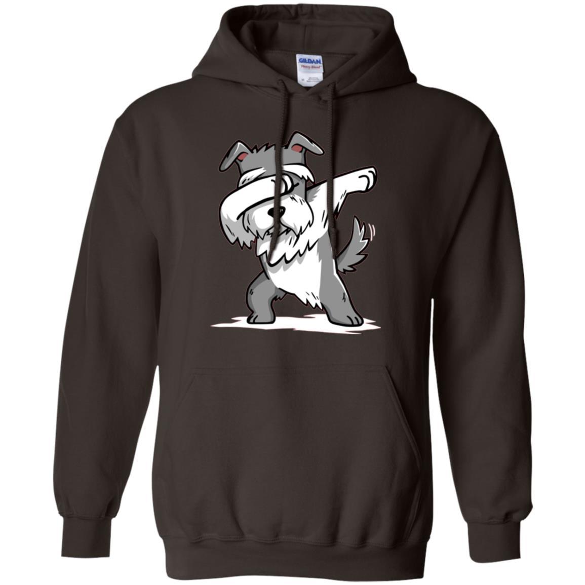 Dog Lover T-shirt Miniature Schnauzer Cute Dabbing Dark Chocolate