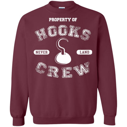 Property Of Captain Hooks Crew Funny Pirate T-shirt Maroon
