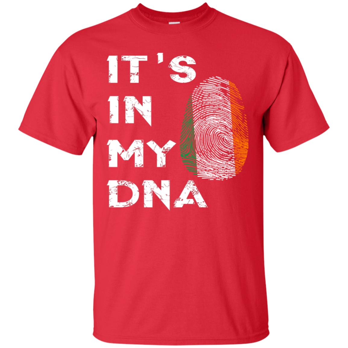 It's In My Dna Fingerprint Irish Ireland Gift Shirt Red