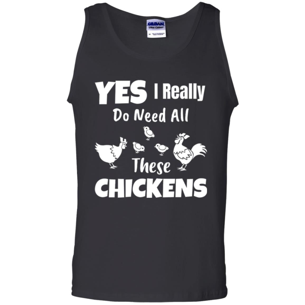 Farmer T-shirt Yes I Really Do Need All These Chickens Black