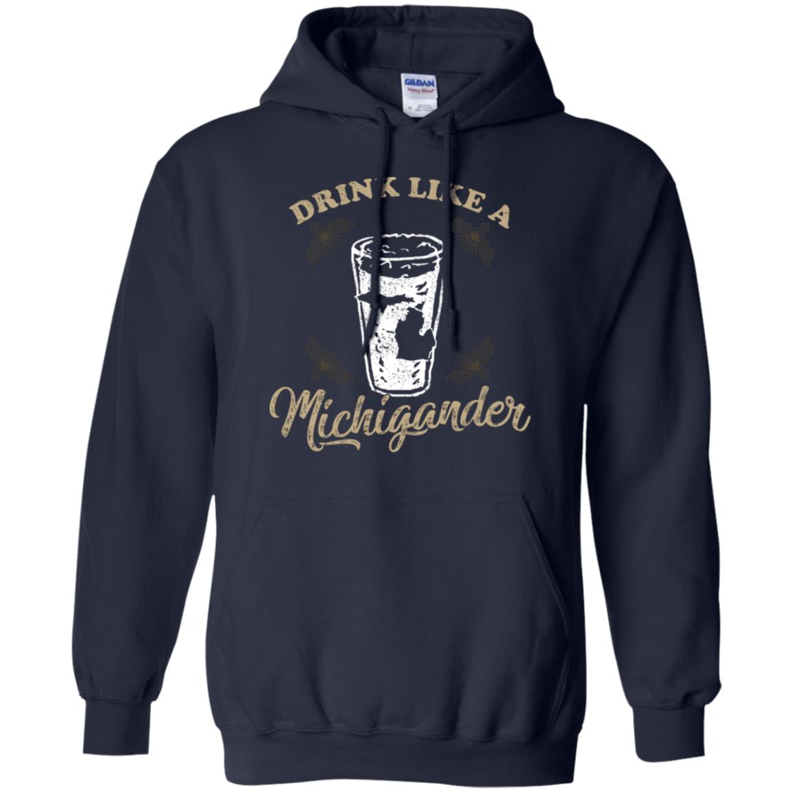 Drink Like Michigander Shirt Navy