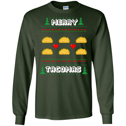 Merry Tacomas X-mas Gift Shirt For Taco Lovers Forest Green