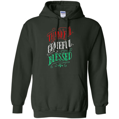 New Year T-shirt Grateful Thankful Blessed Forest Green