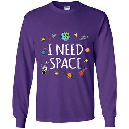 Funny I Need Space T-shirt Purple