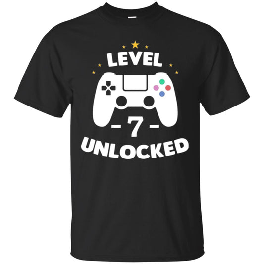 Senenth Birthday T-shirt Level 7 Unlocked Black