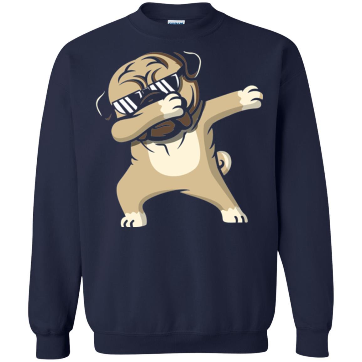 Dog Lover T-shirt Dabbing Pug T-shirt Navy