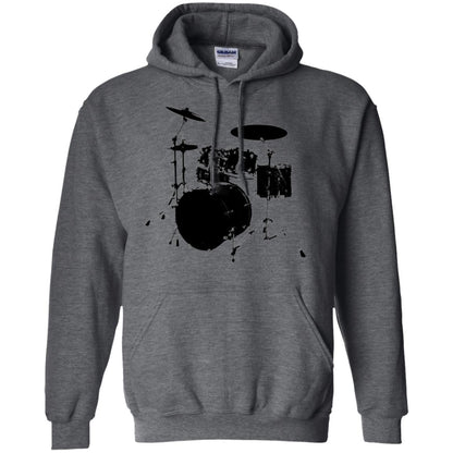 Drum Lovers T-shirt Drum Kit Stencil Print Dark Heather