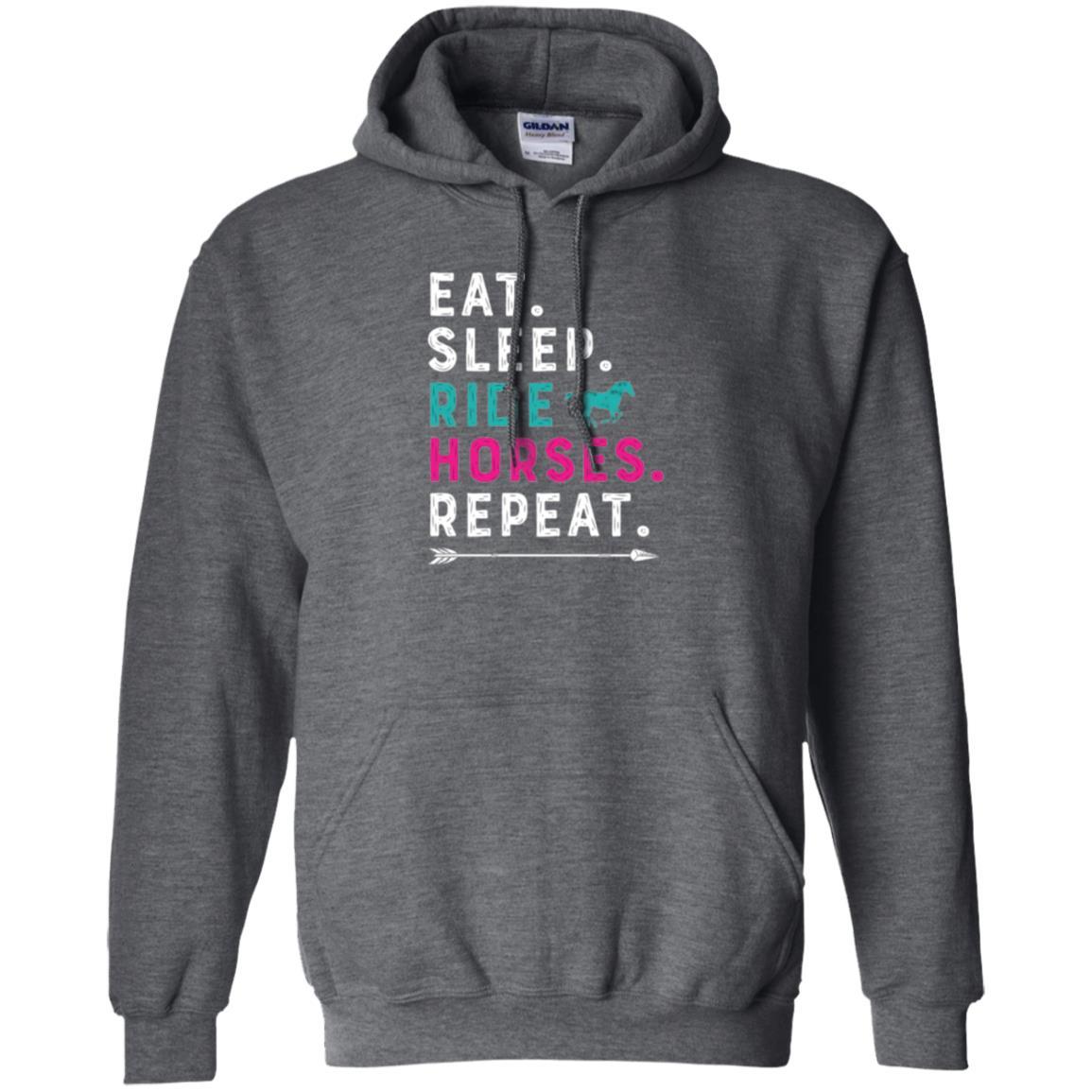 Horseback Riding T-shirt Eat Sleep Ride Horses Repeat Dark Heather