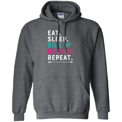 Horseback Riding T-shirt Eat Sleep Ride Horses Repeat Dark Heather