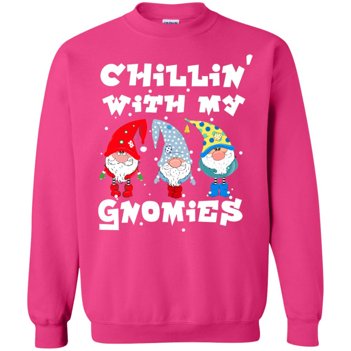 Chillin' With My Gnomies X-mas Gift Shirt For Mens Womens Kids Heliconia
